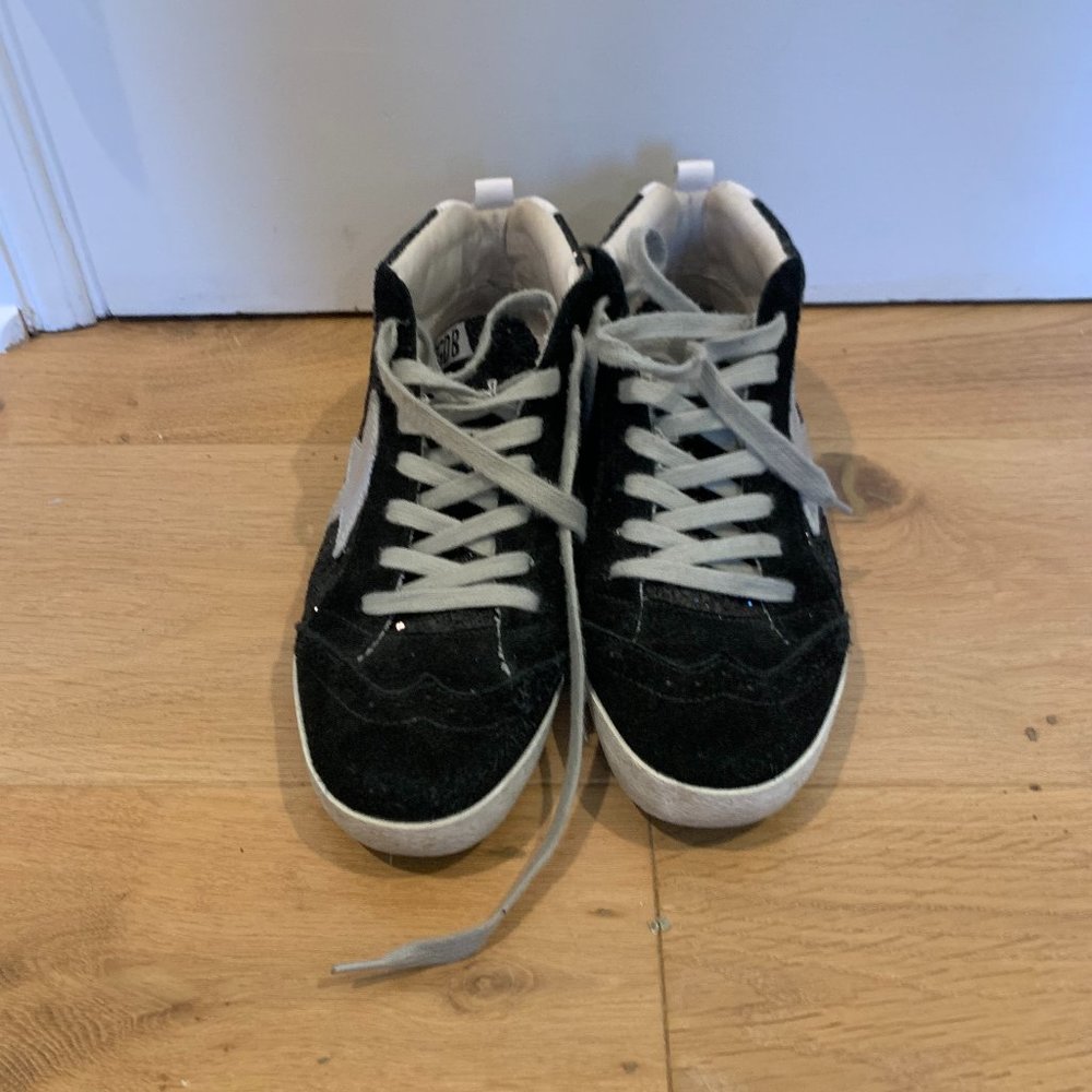 GOLDEN GOOSE INSPIRED-HIGH TOP BLACK SNEAKERS